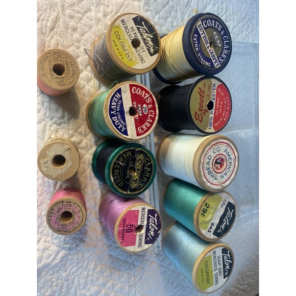 Vintage Sewing thread wood Spools set of 12 #47 - Picture 10 of 10